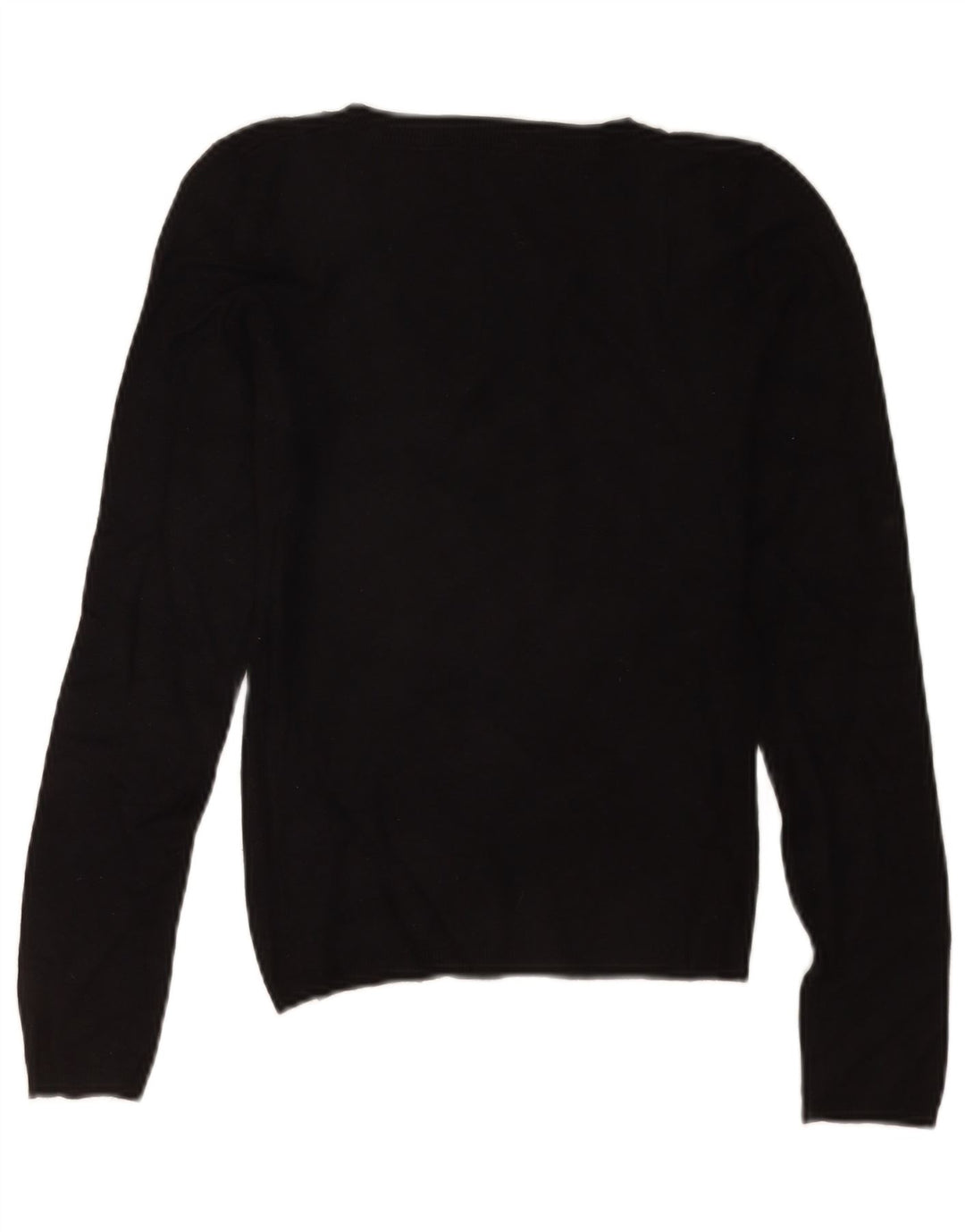 Zara Pull col en V pour femme UK 8 Petite rayonne noire