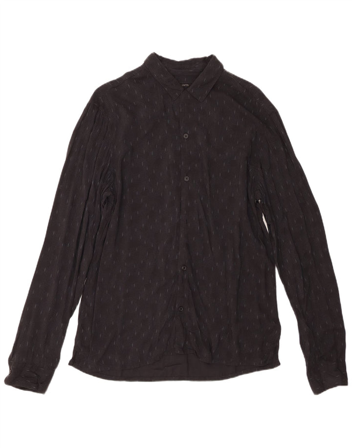 All Saints Chemise Homme Noir Moyen Géométrique Viscose