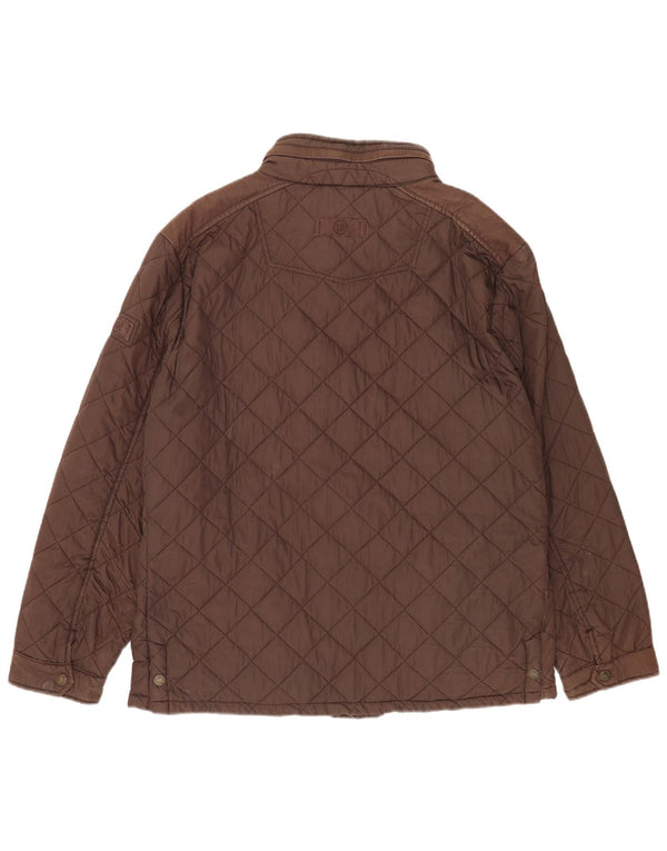 Fat Face Veste matelassée à capuche pour homme UK 42 XL Marron Coton