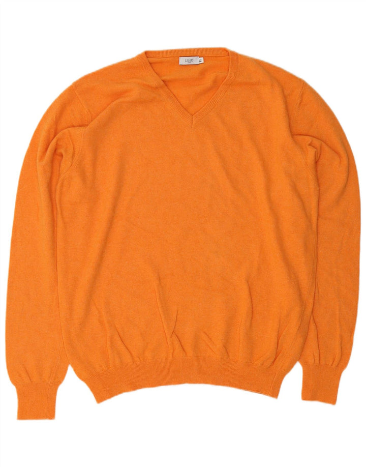 Liu Jo Pull Col V Homme XL Orange Laine