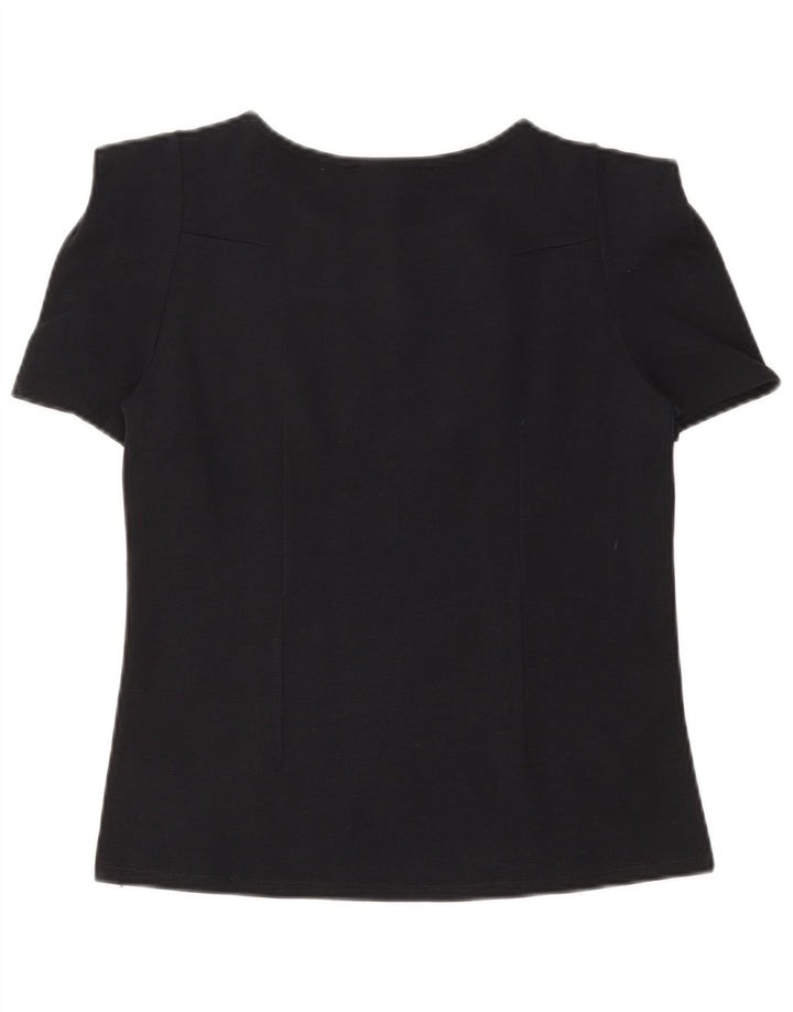 ZARA Femme Chemisier Top UK 12 Bleu Marine Moyen