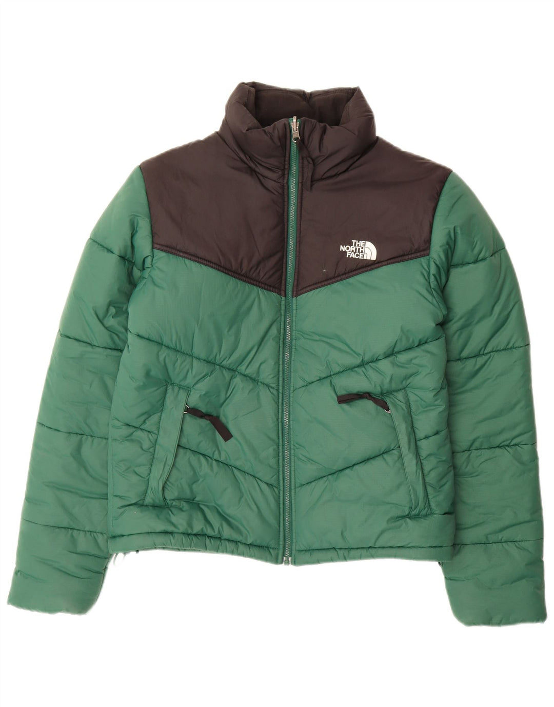 THE NORTH FACE Veste matelassée pour hommes UK 36 Small Green Colourblock Nylon