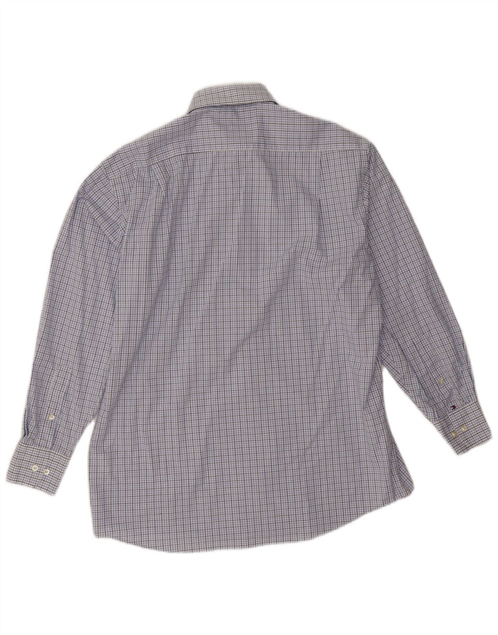 Tommy Hilfiger Chemise coupe régulière pour homme Taille 15 1/2 Coton à carreaux bleu moyen