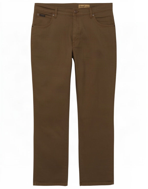 Wrangler Pantalon décontracté droit extensible Texas W36 L32 en coton marron pour homme