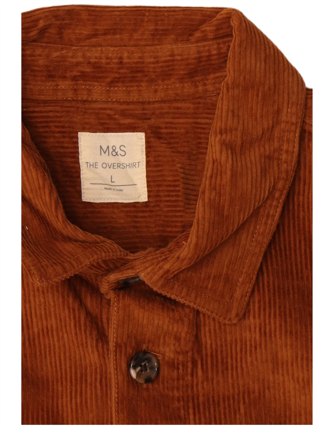 Marks & Spencer Chemise surchemise en velours côtelé pour homme, grand coton marron