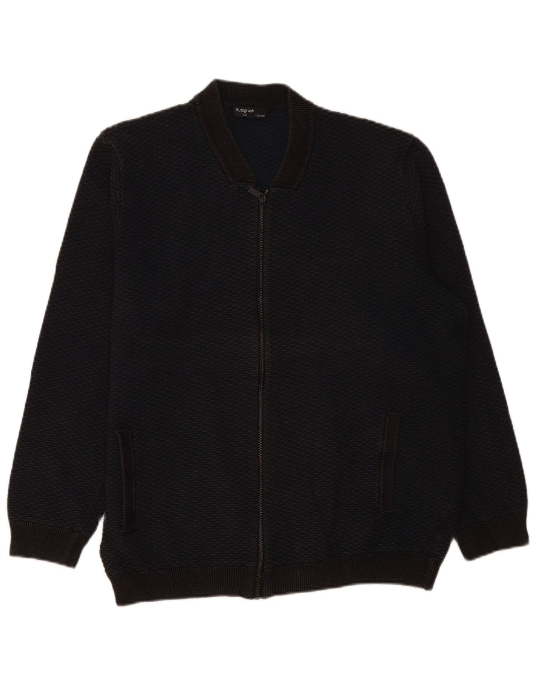 Marks & Spencer Cardigan entièrement zippé pour homme en coton noir 2XL