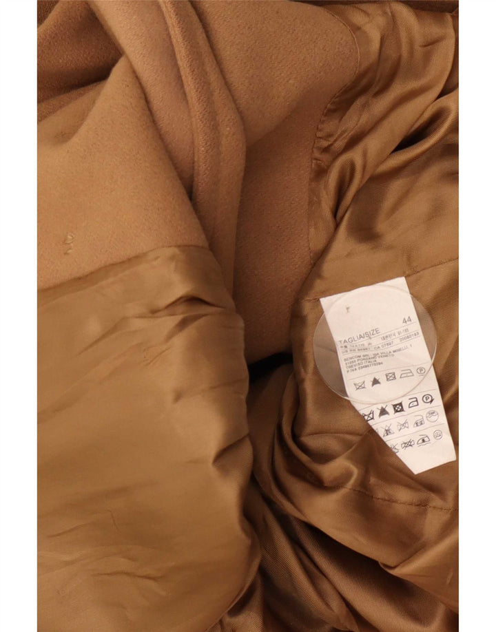Benetton Manteau Croisé Femme IT 44 Laine Beige Moyen