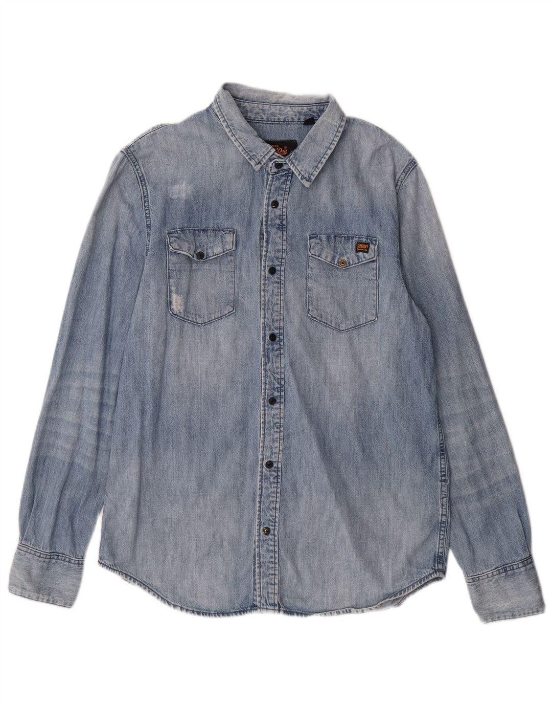 Superdry Chemise En Jean XL Bleu Coton Homme