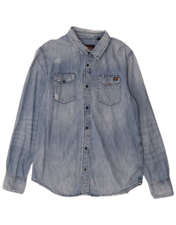 Superdry Chemise En Jean XL Bleu Coton Homme