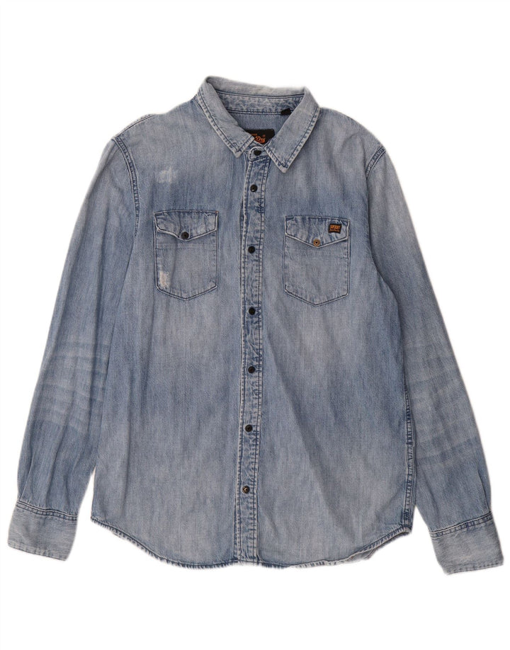 Superdry Chemise En Jean XL Bleu Coton Homme