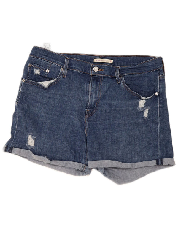 Levi's Short en Denim Déchiré W32 Femme Large Bleu Coton