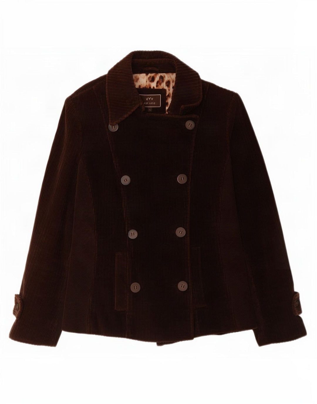 Marks & Spencer Caban en velours côtelé Per Una pour femme UK 12 en coton marron moyen