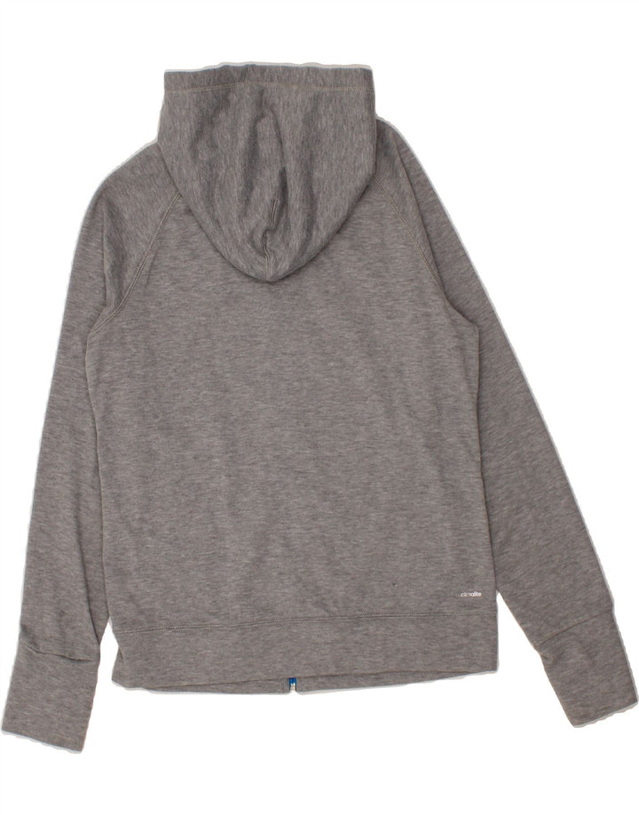 ADIDAS Womens Climalite Zip Hoodie Sweater UK 14 Medium Grey Polyester Vintage Adidas and Second-Hand Adidas from Messina Hembry 