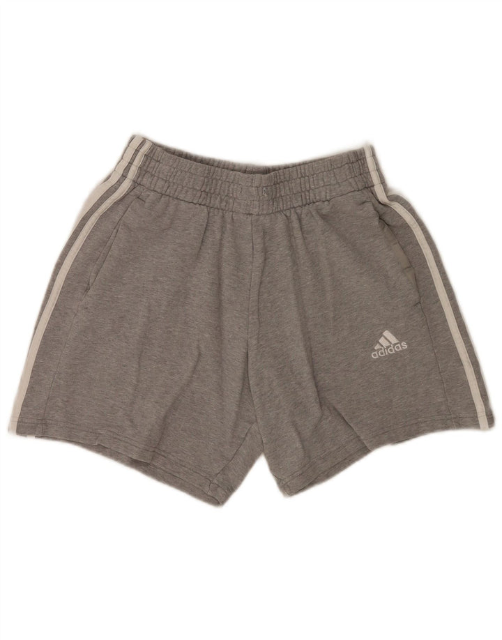Adidas Short de sport pour homme en coton moucheté gris moyen
