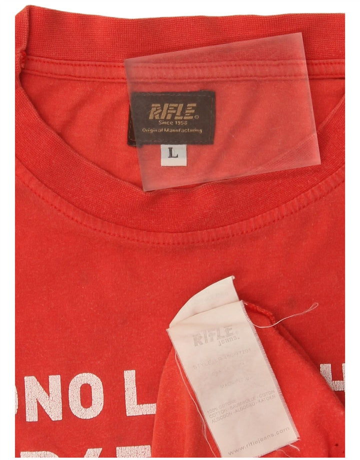 Rifle T-Shirt Graphique Homme Haut Grand Coton Rouge
