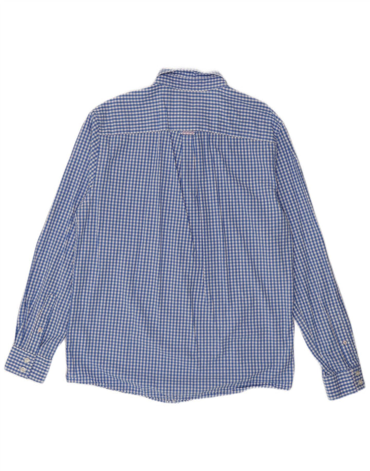 Crew Clothing Chemise classique pour homme en coton vichy bleu moyen