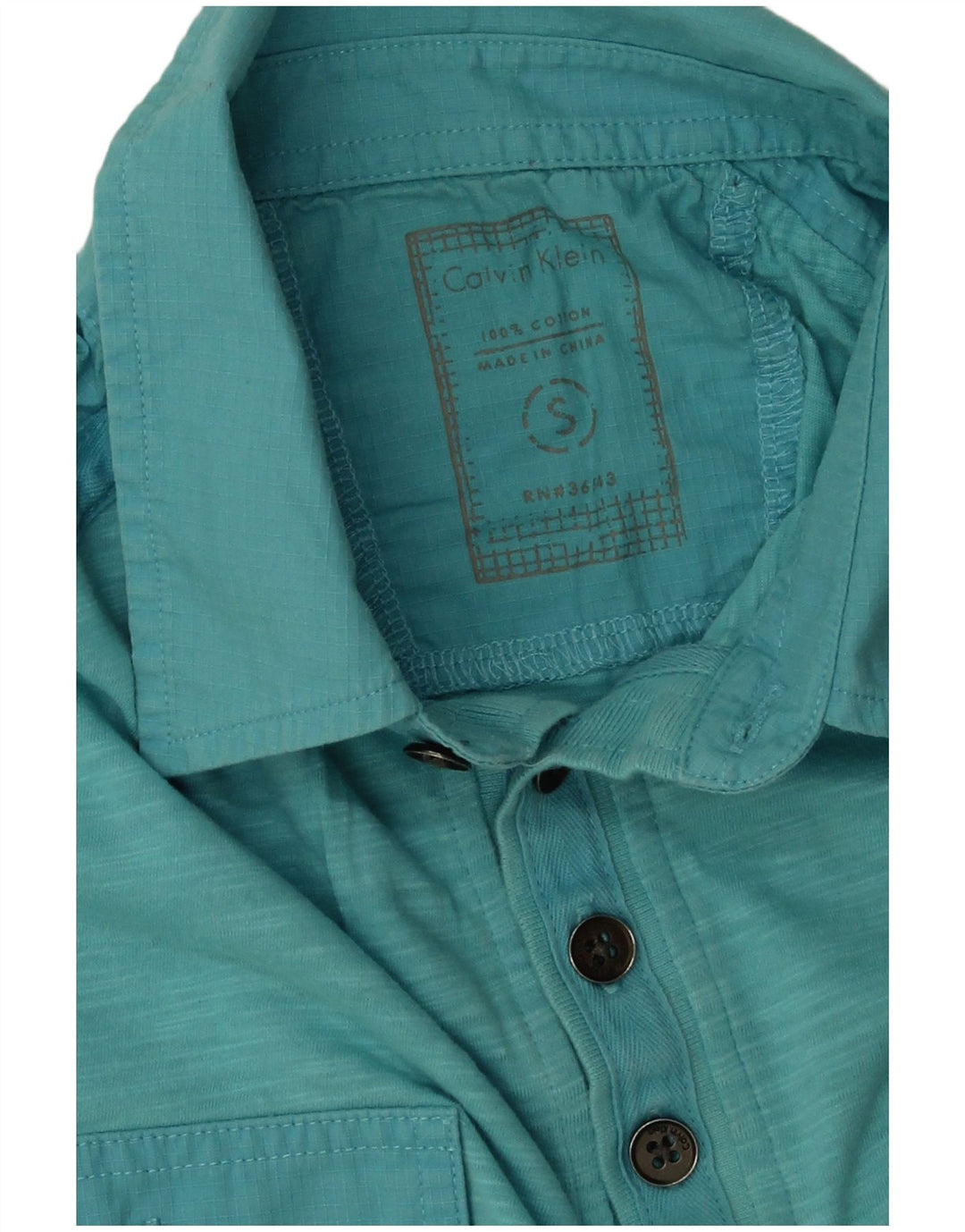 CALVIN KLEIN Polo Homme Small Bleu Moucheté Coton