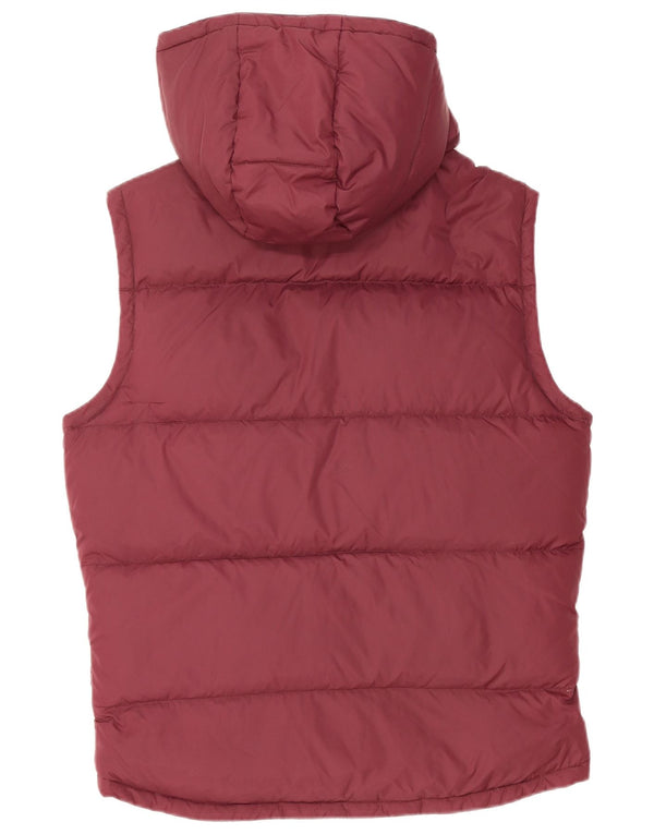 JACK WILLS Gilet rembourré à capuche pour homme UK 38 Medium Burgundy Nylon