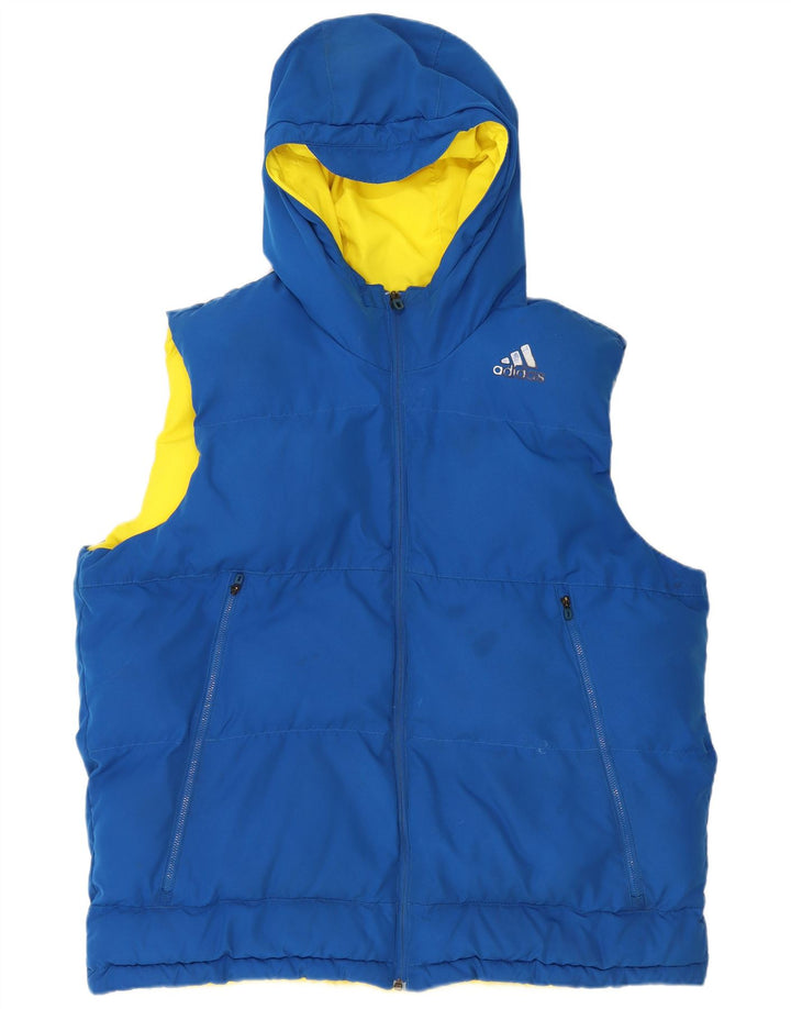 ADIDAS Gilet rembourré réversible à capuche pour homme UK 42 XL Bleu
