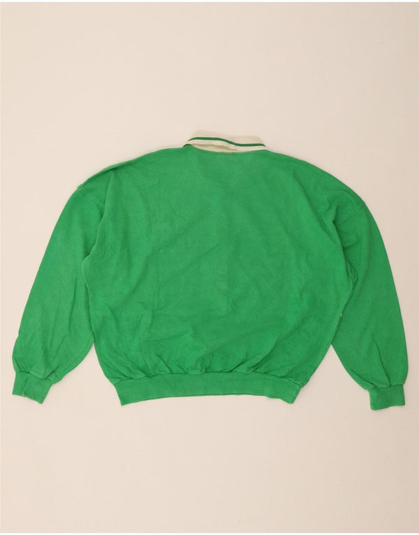 BELFE Pull à col polo pour femme UK 14 Large Vert Colorblock
