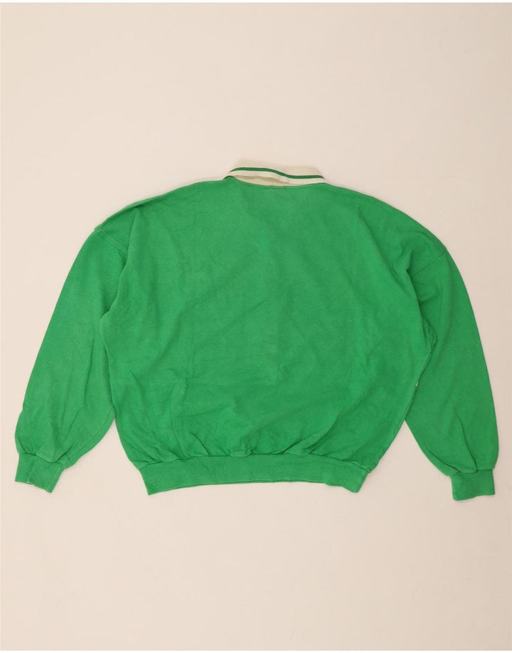 BELFE Pull à col polo pour femme UK 14 Large Vert Colorblock