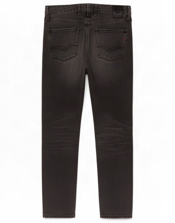 Replay Mens Anbass Distressed Slim Jeans W34 L32 Gris Coton