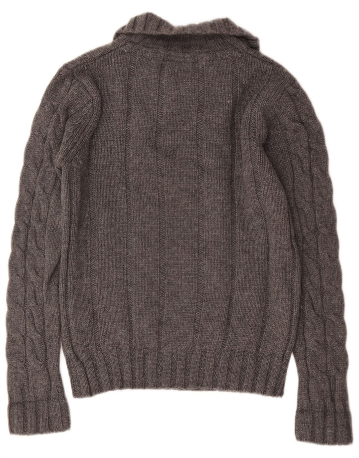 Jack & Jones Pull à col boutonné pour homme Petit en laine gris