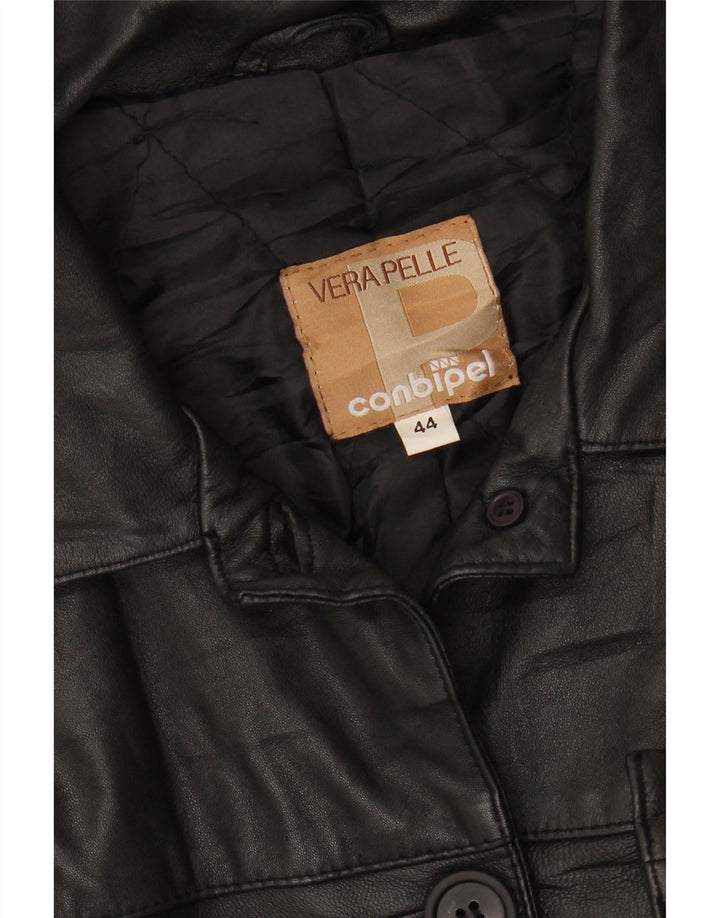 CONBIPEL Womens Leather Jacket IT 44 Medium Black Leather