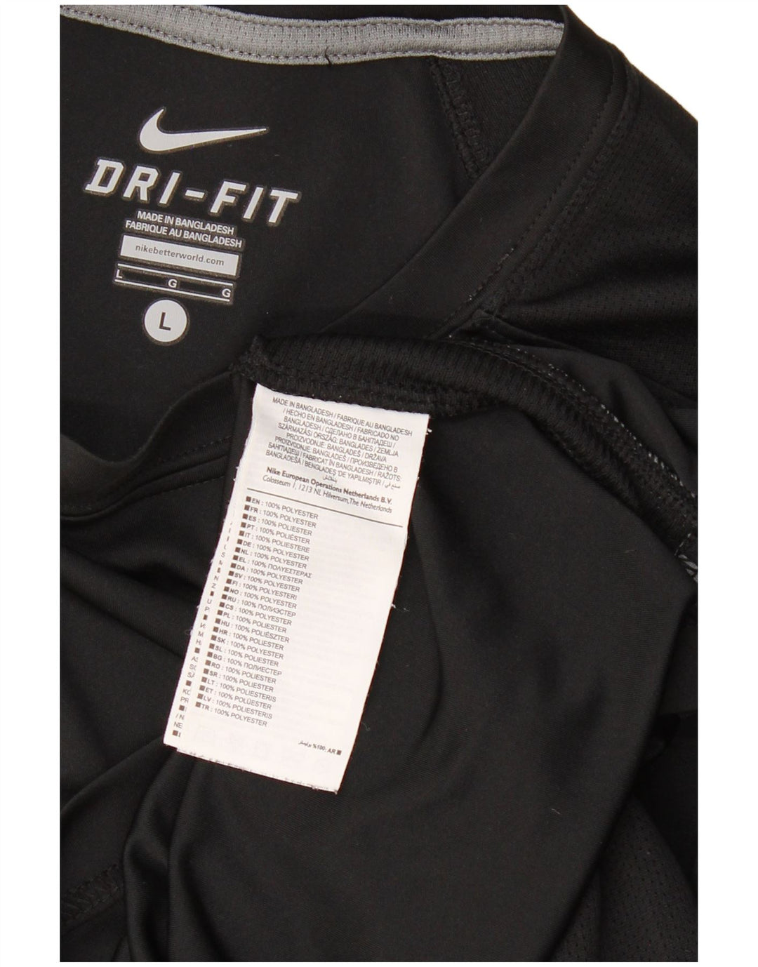 NIKE Hommes Dri Fit T-Shirt Haut Grand Noir Polyester