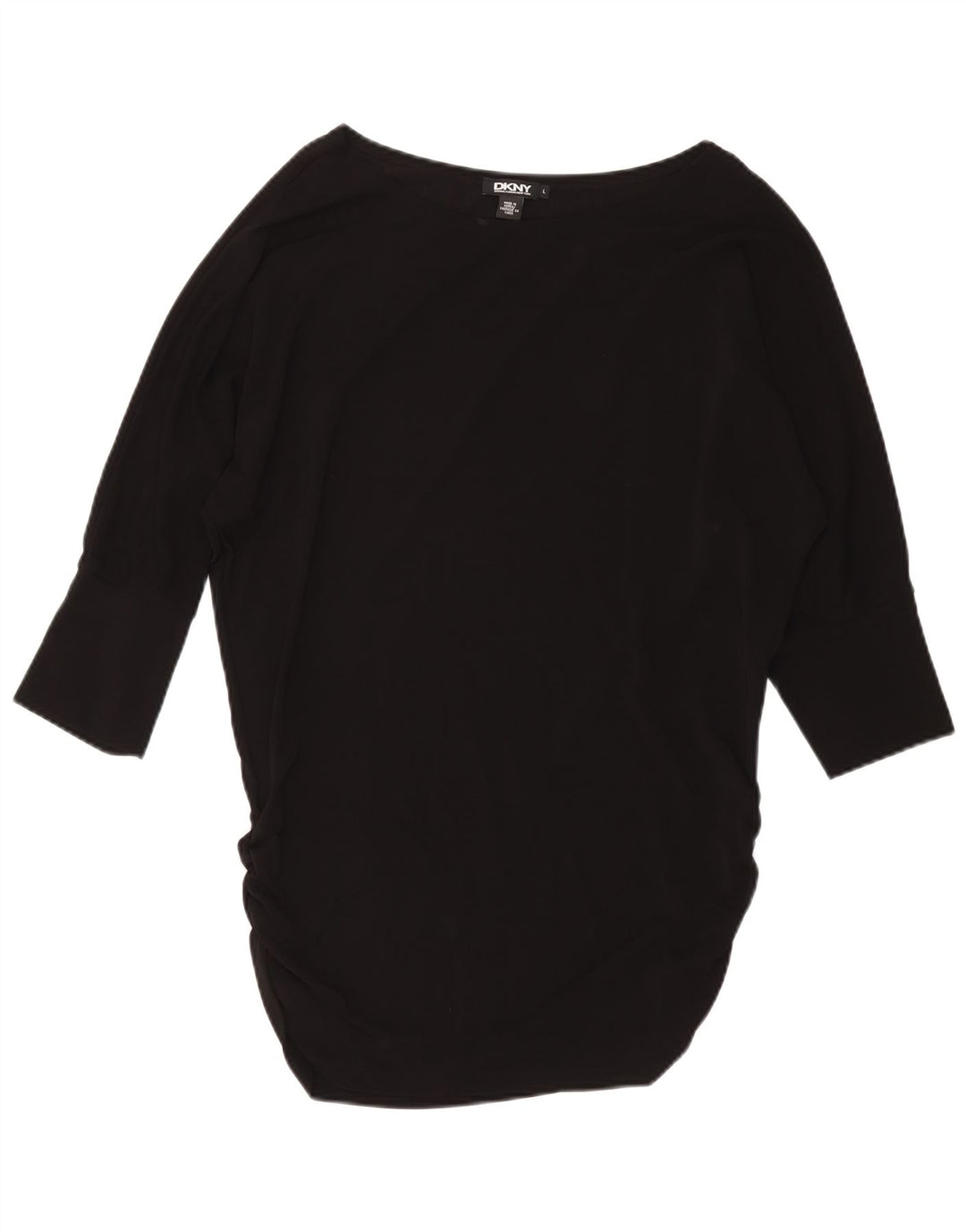 DKNY Robe tunique chauve-souris pour femme UK 16 Large Noir Viscose