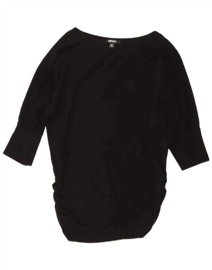 DKNY Robe tunique chauve-souris pour femme UK 16 Large Noir Viscose