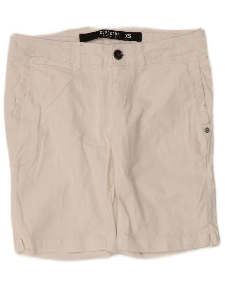 Superdry Short Chino Femme XS W30 Coton Blanc