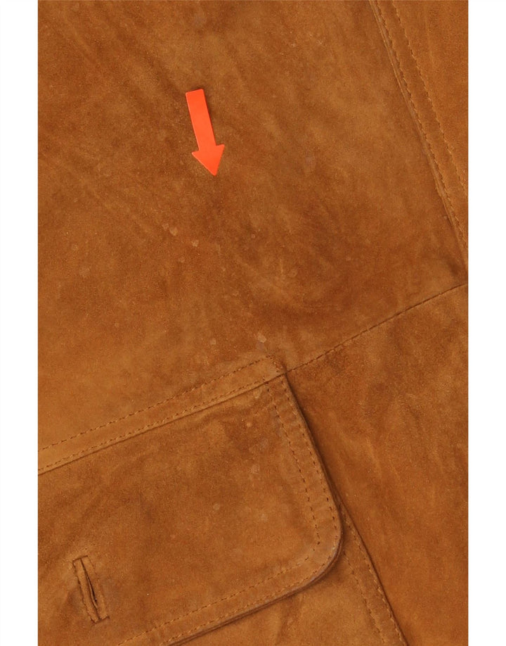 Veste Bomber En Daim Vintage Homme IT 54 2XL Marron