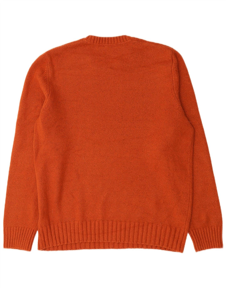 John Lewis Pull à col rond pour homme en coton orange Taille L