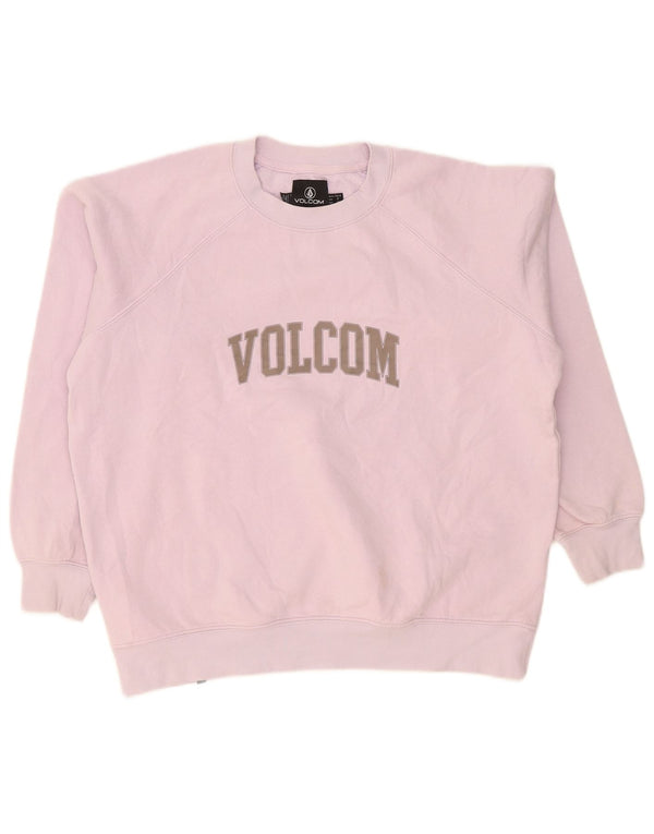 Volcom Sweat-shirt surdimensionné graphique pour femme US 4/6 petit coton rose