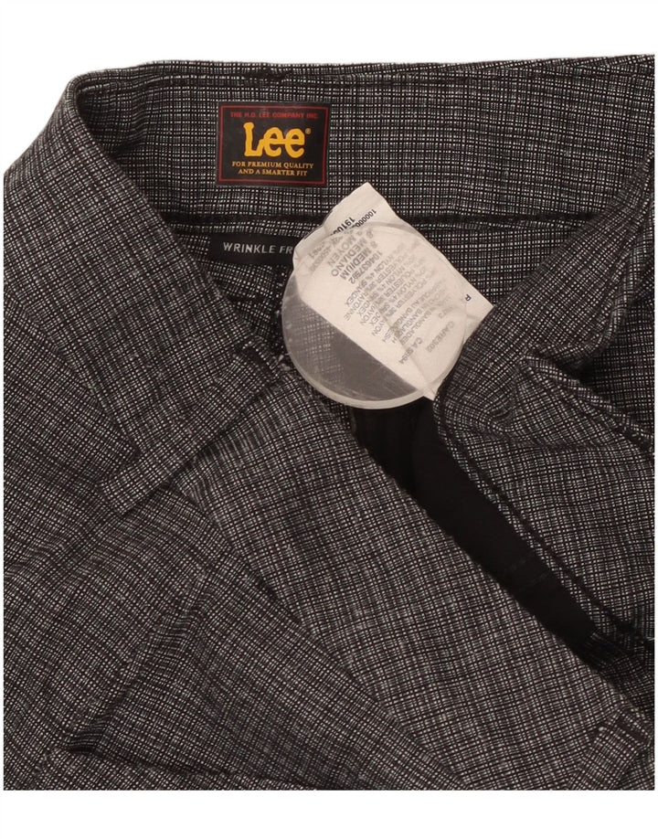 Lee Pantalon décontracté droit pour femme US 8 Medium W34 L31 Gris à carreaux