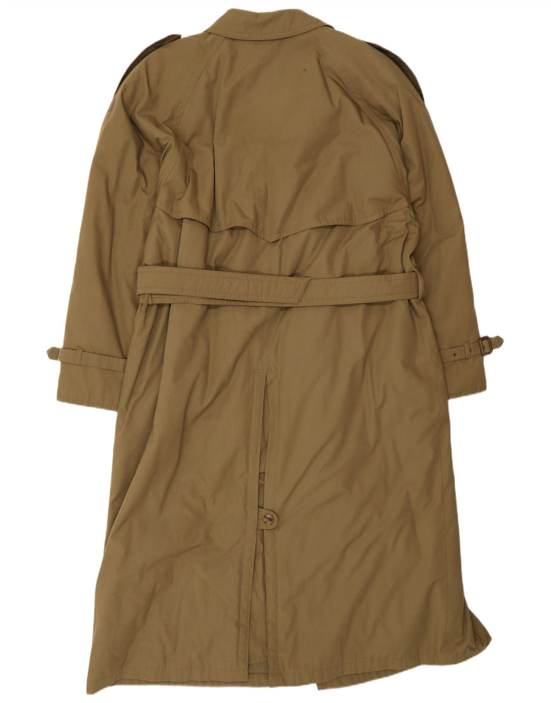 Trench-Coat Vintage Homme IT 48 Moyen Kaki Polyester Classique