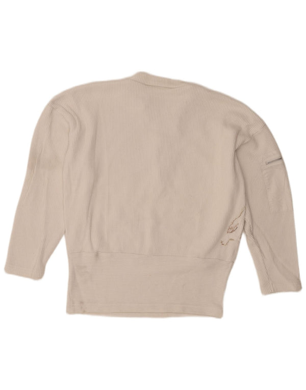 Together Pull graphique à col zippé pour femme UK 10/12 Blanc moyen