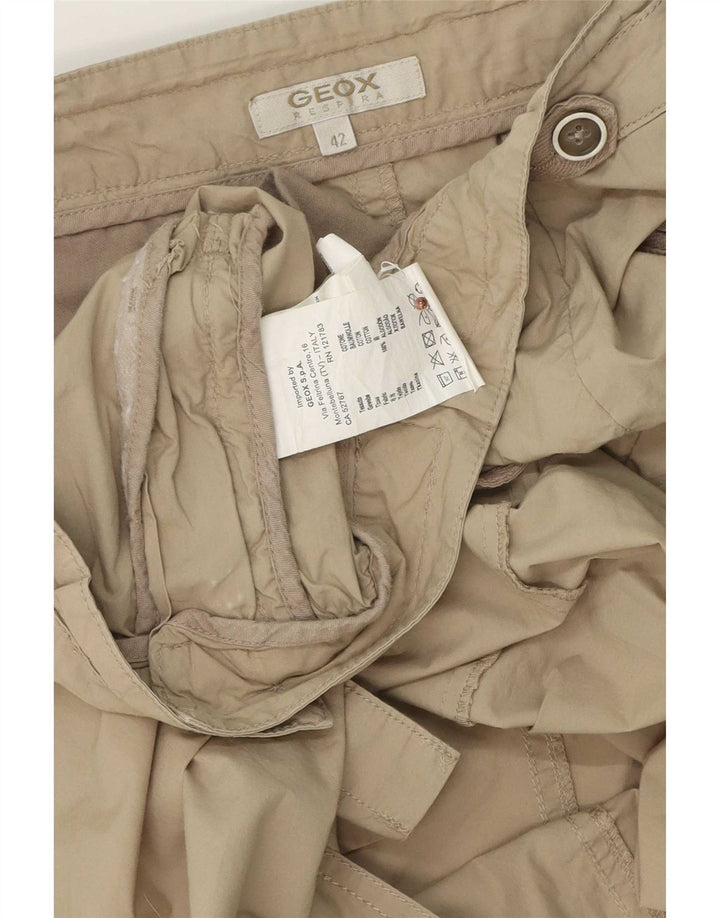 Geox Femme Mini Jupe Droite IT 42 Moyen W30 Coton Beige