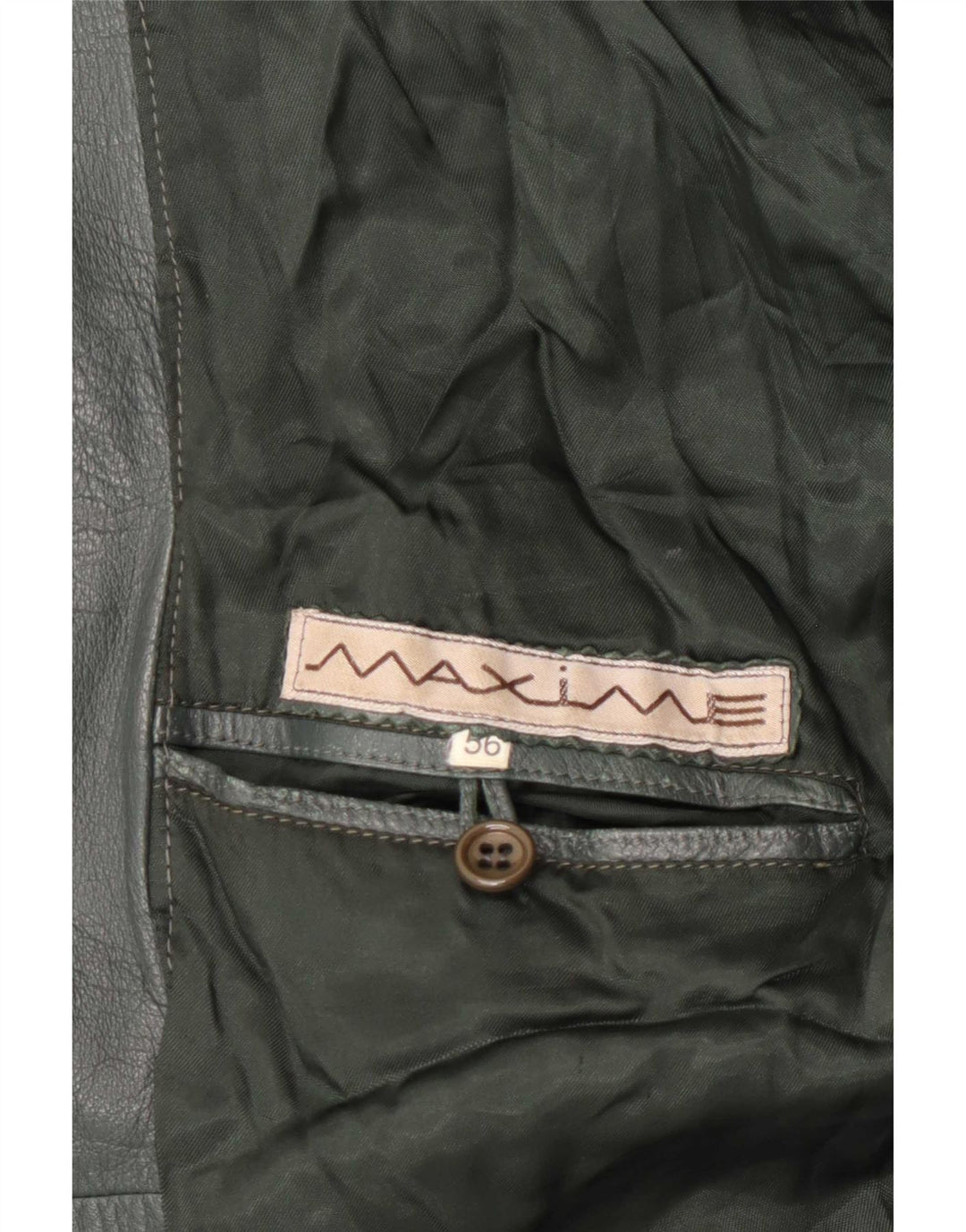 Maxime Veste En Cuir Homme IT 56 3XL Kaki Colourblock