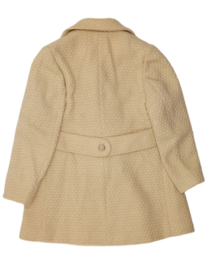 vintage Femme Double Breasted Coat UK 14 Beige Moyen