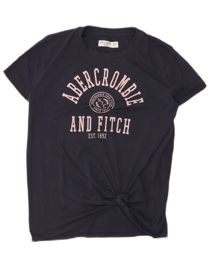 ABERCROMBIE & FITCH T-shirt graphique pour fille 13-14 ans Bleu marine Coton