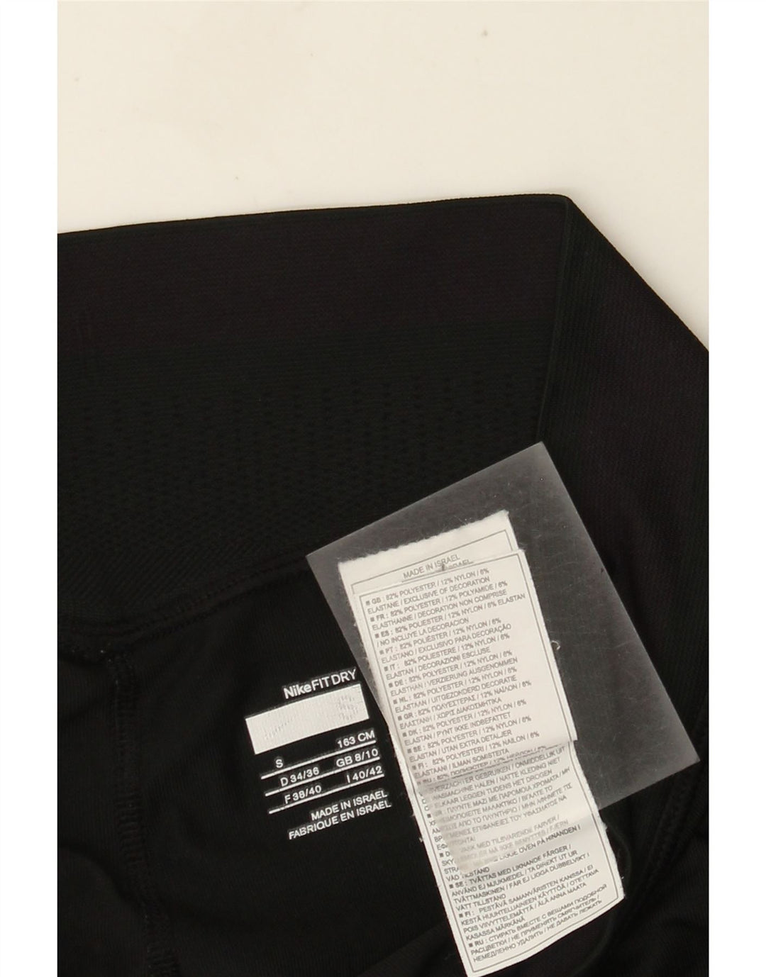 Legging Capri Nike Femme UK 8/10 Petit Noir Polyester