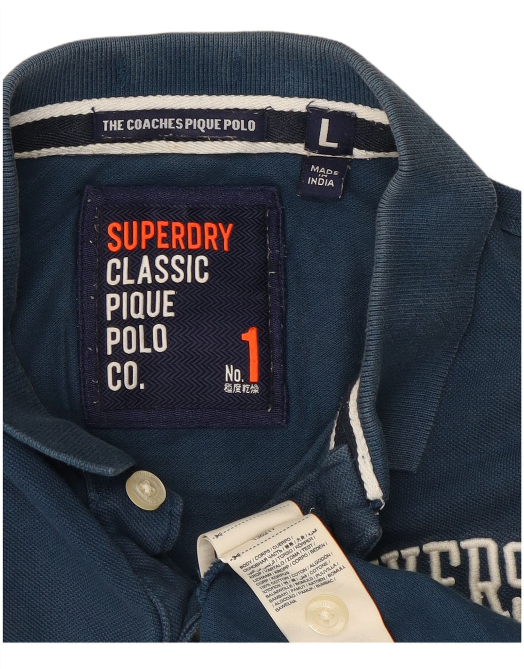 Superdry Polo Graphique Homme Grand Bleu Coton