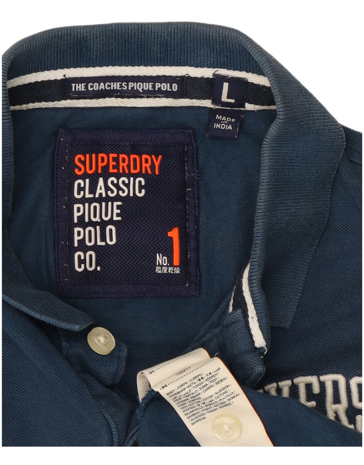 Superdry Polo Graphique Homme Grand Bleu Coton