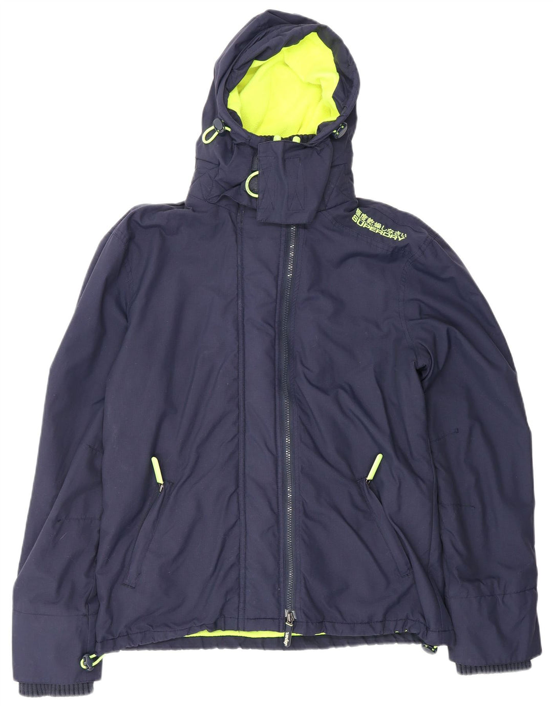 SUPERDRY Veste de Pluie à Capuche The Windcheater Homme UK 42 XL Bleu Marine Nylon