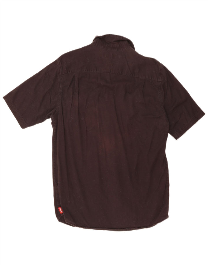 Wrangler Chemise à manches courtes pour homme Petit coton noir