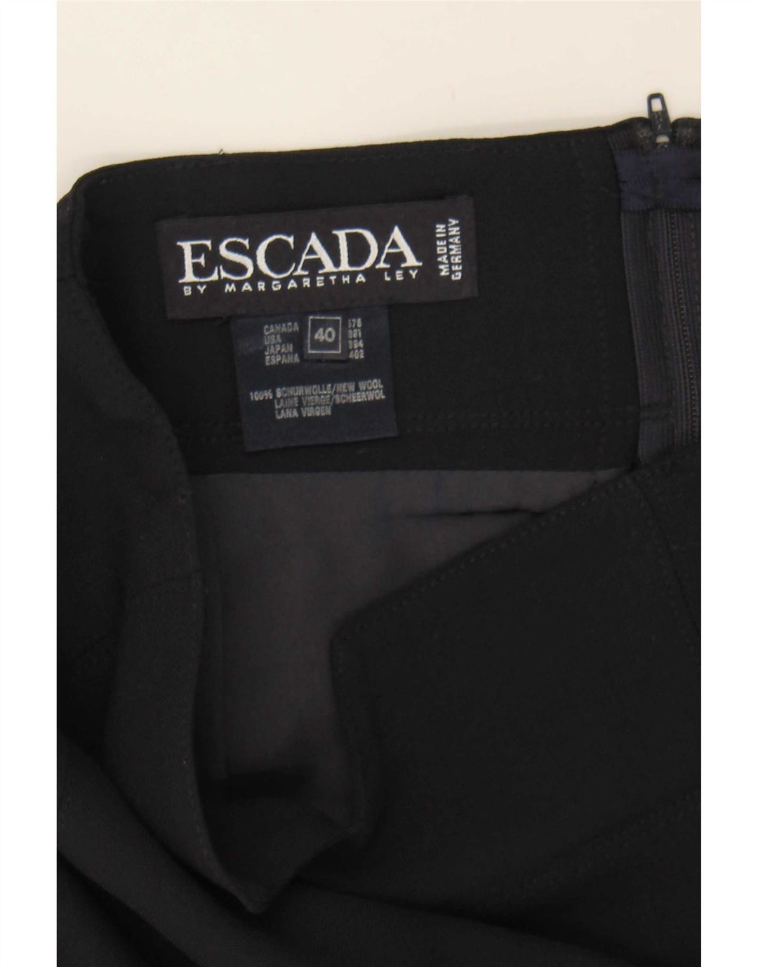Escada Jupe Crayon Femme EU 40 Moyen W27 Laine Bleu Marine