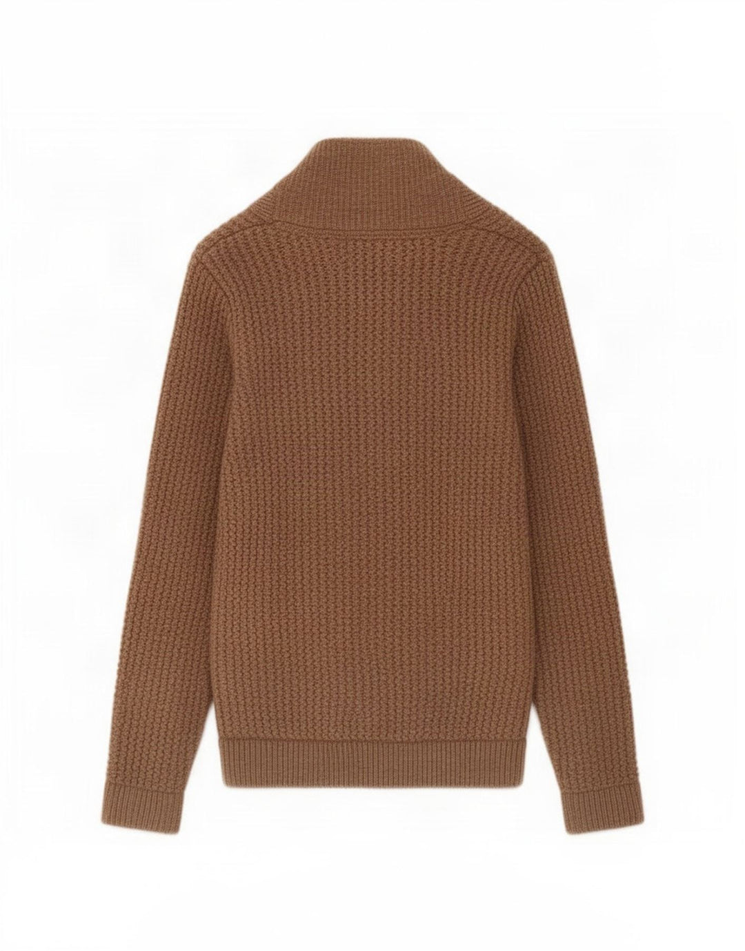 William Hunt Cardigan pour homme en laine d'agneau Marron Taille S