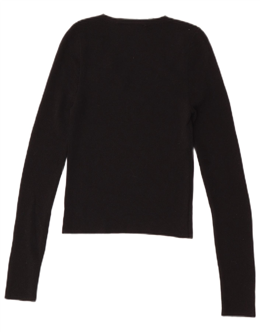 Zara Femme Crop Top Manches Longues UK 8 Petit Noir Polyamide